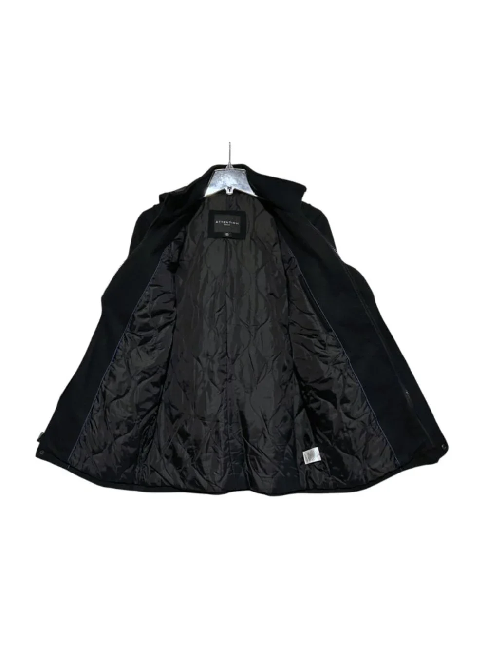 Mens Wool Blend Jacket M Removable Hood Recycled Wool Minimalist Outdoor Hiking